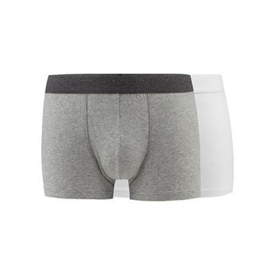 Pack of two designer grey and white hipster trunks